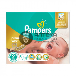 Фото товара Памперс (pampers) подгузники premium care mini 3-6 кг. 148 шт.